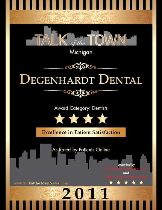 Talk of The Town Michigan Award for Degenhardt Dental
